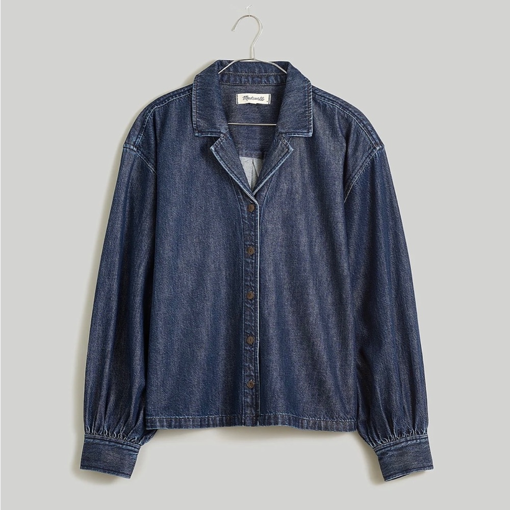 MADEWELL - Denim Puff-Sleeve Button-Up Shirt in Bowers Wash